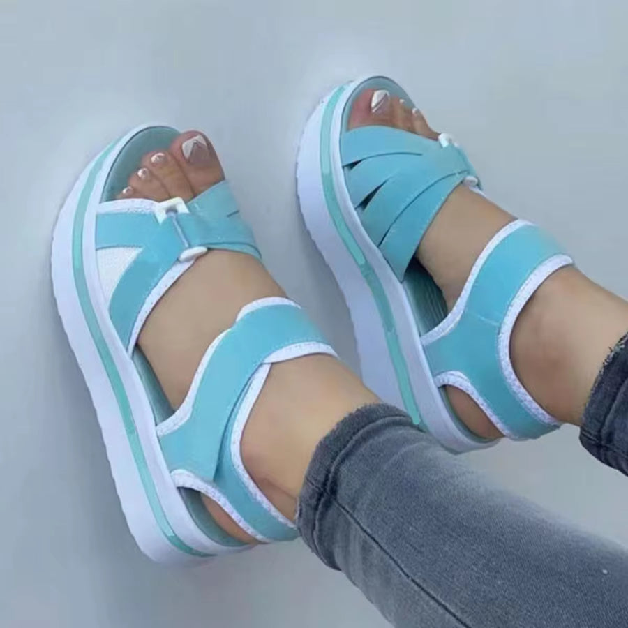 Women's Platform Wedge Sandals Casual Summer Adjustable Mat High Heeled Sandals Casual Travel Outdoor